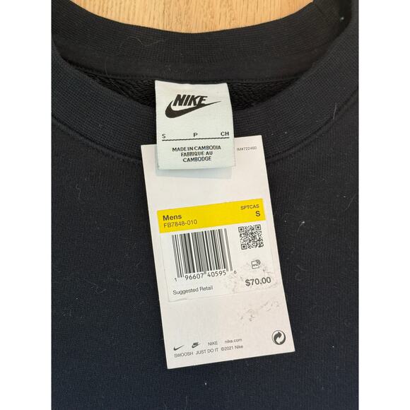 (S) NWT $70 Nike Club Men's French Terry Color-Blocked Crew Size Small - Picture 6 of 6